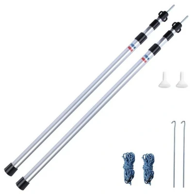 Abbildung von your GEAR 2X Alu Teleskopstange 90 230 cm, teleskopierbare Zeltstange, Tarpstange aus Aluminium, Aufstellstange im Set mit 2 Stangen