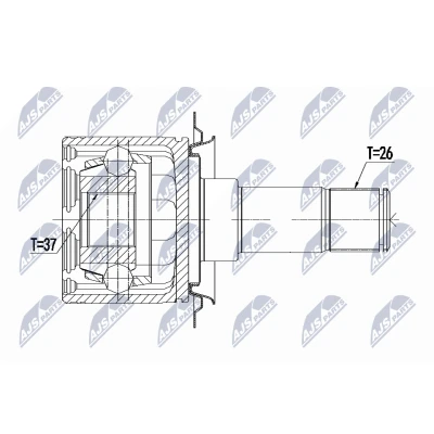 Abbildung von NTY NPW ME 094 Gelenksatz getriebeseitig MERCEDES BENZ: Vito Bus, Viano, Mixto