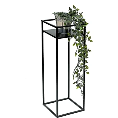 Abbildung von DanDiBo Blumenhocker Blumenständer Metall Schwarz Eckig 62 cm Beistelltisch 453 Blumenablage Blumensäule Modern Pflanzenständer Pflanzenhocker