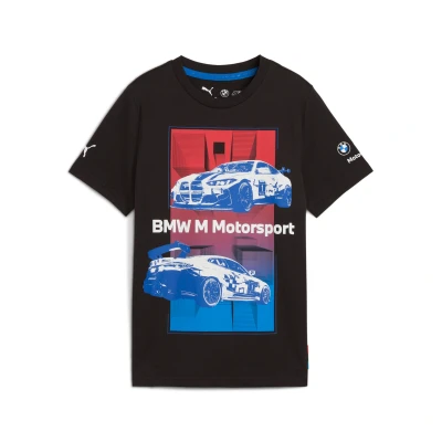 Abbildung von Puma BMW M Motorsport Kids Block T Shirt Teenager Für Kinder Mit Print Black Größe: 15 16Y