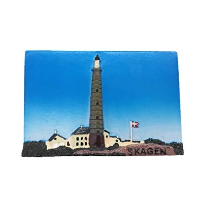 Abbildung von 3D Skagen Dänemark Kühlschrankmagnet Tourist Travel Souvenirs Handgemachte Harz Handwerk Magnetics Home Küche Dekoration Sammlung Geschenk
