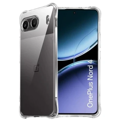 Abbildung von FDHYFGDY Schutzhülle für OnePlus Nord 4 Hülle, transparente stoßfeste Silikon Handyhülle, klare, dünne, weiche TPU Stoßstangenabdeckung Case
