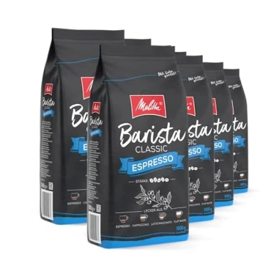 Abbildung von Melitta Barista Classic Espresso, Ganze Kaffee Bohnen 8 x 1kg, ungemahlen, Kaffeebohnen für Vollautomat, kräftige Röstung, Stärke 5, im Tray