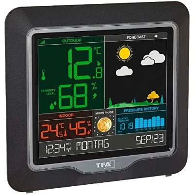 Abbildung von TFA Dostmann Wetterstation Season 35.1150.01 mit Farbdisplay Funkwetterstation