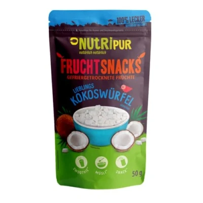 Abbildung von Kokosnuss Gefriergetrocknet: 50g Gefriergetrocknete Früchte Vegane Süßigkeiten Kokos Würfel gezuckert getrocknete natürlich von NutriPur