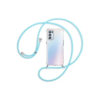 Abbildung von mtb more energy® Handykette kompatibel mit Oppo Find X3 Lite (6.43&#039;&#039;) Himmelblau Smartphone Hülle zum Umhängen Anti Shock Full TPU Case