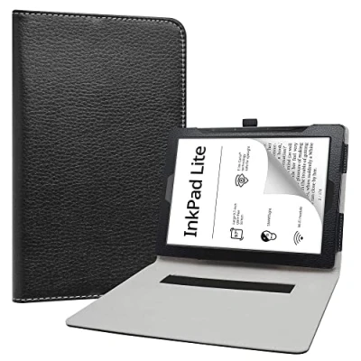 Abbildung von Labanem Schutzhülle mit Pocketbook InkPad Lite, Slim Fit PU Leder, dünne und Faltbare für Lite Tablet Schwarz