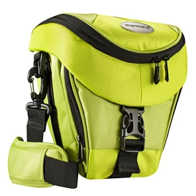 Abbildung von Mantona Colt Kameratasche Universaltasche inkl. Schnellzugriff, Staubschutz, Tragegurt und Zubehörfach, geeignet für DSLM DSLR Kameras, hellgrün