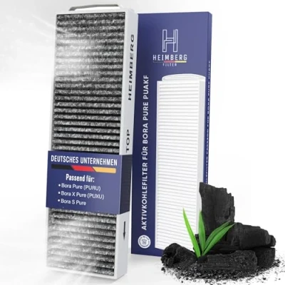 Abbildung von Aktivkohlefilter passend für Bora Pure PUAKF, Filter Kochfeld mit Umluft PURU &amp; PUXU Optimale Luftqualität Geruchsneutralisation Ersatzfilter Dunstabzug Kohlefilter (Ersatz Puakf)