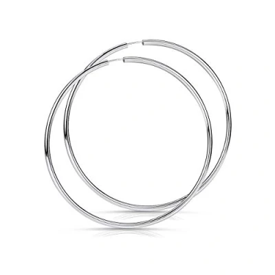Abbildung von Materia Paar Creolen Damen Silber groß Ø70mm SO 403, 925 Sterling