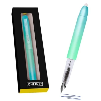 Abbildung von Online Füllhalter magiXX Turquoise Dream I Füller mit radierbarer, blauer Tinte inkl. 4 Patronen Schreiben, radieren &amp; korrigieren in einem Füllfederhalter als Geschenk für Schule Uni