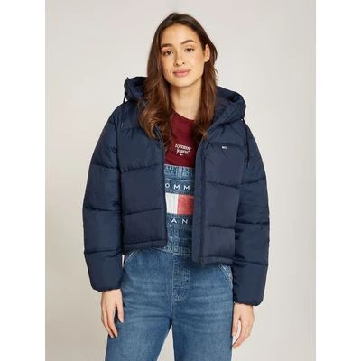 Abbildung von Tommy Jeans Curve Steppjacke JW ASPEN PUFFER EXT mit hochschließendem Kragen, Kapuze, Leistentaschen