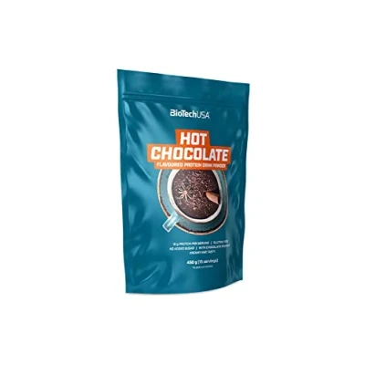 Abbildung von BioTechUSA Hot Chocolate, Protein Getränkepulver mit Milcheiweiß, Molkenprotein und Süßungsmittel, 450 g, Schokolade