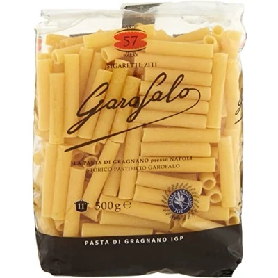 Abbildung von 10x Sigarette Ziti N. 57 Neapolitanische Hartweizengrieß Packung mit 500g Pasta IGP + Italian Gourmet polpa 400g