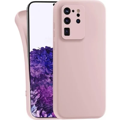 Abbildung von MyGadget Hülle kompatibel mit Samsung Galaxy S20 Ultra robuste Handyhülle TPU Case Slim Silikonhülle Back Cover Kratzfest Schutzhülle Matt Rosa