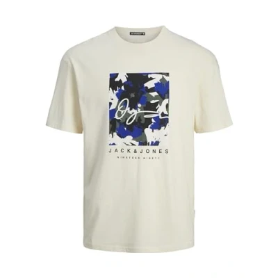 Abbildung von JACK &amp; JONES Herren Joraruba AOP Back Tee Ss Crew T Shirt, Buttercream, L