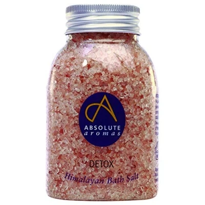 Abbildung von Absolute Aromas Detox Badesalz 290g Natürliches rosa Himalaya Salz mit 100% reinen ätherischen Ölen Zedernholz, Grapefruit, Geranie und Wacholderbeeröl zur Reinigung, Entgiftung Revitalisierung der Haut