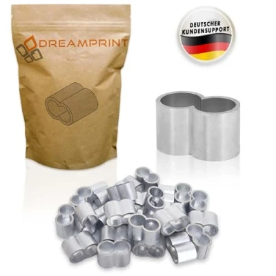 Abbildung von Dreamprint 10x Seilklemmen Set 10mm Pressklemmen, Würgeklemmen, Tauwerkklemme, Seilverbinder mit Doppelhülsen für Expanderseil, Planenseil &amp; Gummiseil