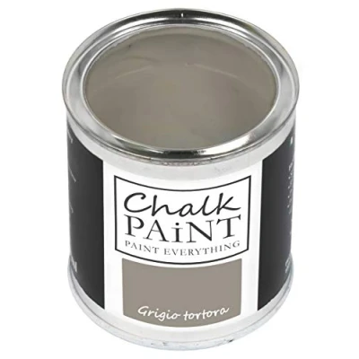 Abbildung von Chalk Paint Everything® Grigio Tortora Kreidefarbe Wasserbasis für Alle Oberflächen einfach zu verarbeiten ohne schlechten Geruch Extra Matt (250 ml)