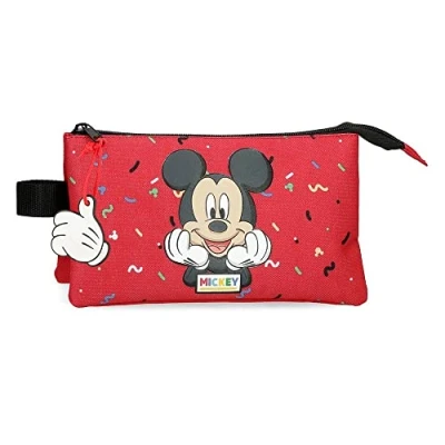 Abbildung von Disney It&#039;s a Mickey Thing Federmäppchen mit drei Fächern, Rot, 22 x 12 5 cm, Polyester