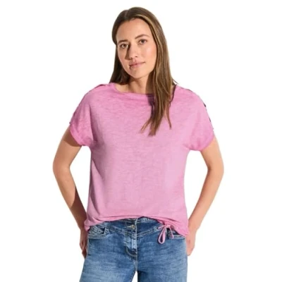 Abbildung von Cecil Flammgarn Tshirt basic, Damen, Größe: XS, Pink