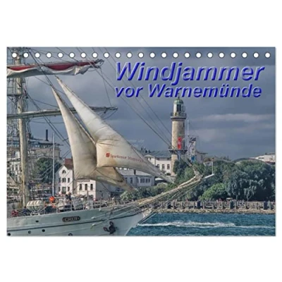 Abbildung von Windjammer vor Warnemünde (Tischkalender 2025 DIN A5 quer), CALVENDO Monatskalender