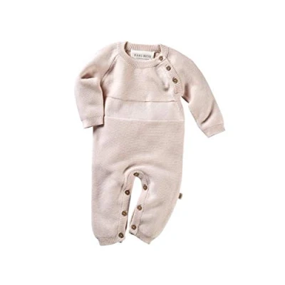 Abbildung von Bio Baby Strickoverall 100% Baumwolle (kbA) GOTS zertifiziert, Rosé Melange, 62/68