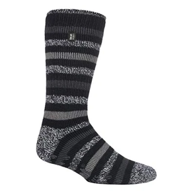 Abbildung von HEAT HOLDERS Herren Winter Extrem Warm Antirutsch Thermosocken mit ABS (39 45 Eur, Black/Charcoal (Siskin))