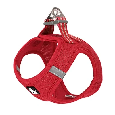Abbildung von Truelove True Love Hundegeschirr, weiches Air Mesh, verstellbar, reflektierend, Haustierweste für kleine und mittelgroße Rassen, Größe M, Rot