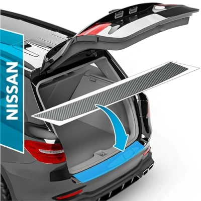 Abbildung von uProtect Auto Ladekantenschutz Folie für Nissan Leaf 2 (II) ZE1 I 2017 2024 Stoßstangenschutz, Kratzschutz, Lackschutzfolie Carbon Optik Selbstklebend