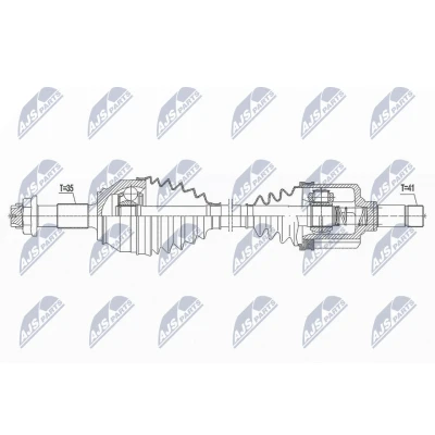 Abbildung von NTY NPW FT 037 Antriebswelle Vorderachse links 808 FIAT: Ducato III Kastenwagen, Bus, Pritsche / Fahrgestell