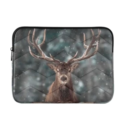Abbildung von Laptop Hülle Tasche Winter Schnee Hirsch Laptoptasche Notebook Laptophülle Computer Tragetasche für 13 14 Zoll