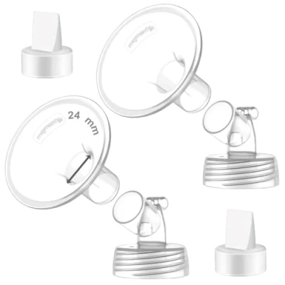 Abbildung von Maymom MyFit Flansch Set, 24 mm, breiter Anschluss, Duckbill kompatibel, mit Spectra S2 S1 Pumpe, kein Originalteil, Zubehör, OEM Pumpenteil, Ventil