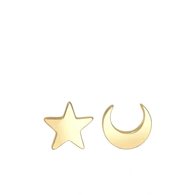 Abbildung von Elli Ohrringe Damen Sterne Halbmond Astro in 925 0310543018, Gold, One Size