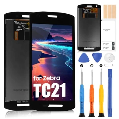 Abbildung von LCD Bildschirm für Zebra TC21 Ersatz / TC26 Display Screen Touchscreen Digitazer Assembly mit Reparatur Set (Schwarz)