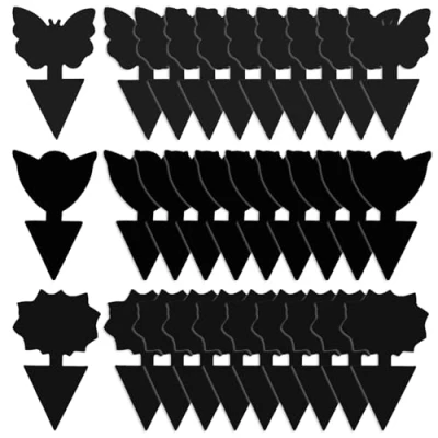 Abbildung von GeekerChip 30 Stück Fliegenfalle,Schwarztafeln Klebrige Insektenfallen,Premium Sticker Fliegenfalle,Steckbare Fliegenfalle Gelbtafeln Gelbsticker,Wasserdicht und Ungiftig(Schwarz)