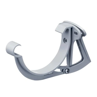 Abbildung von INEFA Dachrinne Stirnbretthalter, justierbar, für halbrund, NW 125. 1 Stück, Dachrinnenhalter aus PVC U Kunststoff, Made in Germany