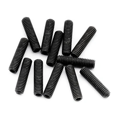 Abbildung von Musiclily Pro Metrisch M3X12mm Stahl Saitenreiter Höhe Schrauben für Import Strat Tele Style E Gitarre Brücke, Schwarz (12er Set)
