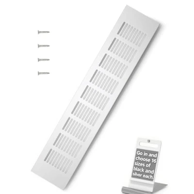 Abbildung von Lüftungsgitter Silber 400 mm, WJUAN Belüftungsgitter Aluminium Abluftgitter Eckig, fur Belüftung von Schränken und Schlafzimmern