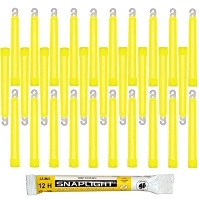 Abbildung von Cyalume SnapLight Knicklichter in Gelb (30 er Pack) 15 cm Glow Sticks mit Haken am Ende ultra helle Light einer Leuchtdauer von 12 Stunden