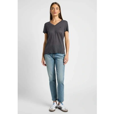 Abbildung von Lee Damen V Neck Tee T Shirt, Schwarz, M EU