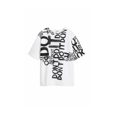 Abbildung von Desigual Tshirt print, Herren, Größe: Large, White