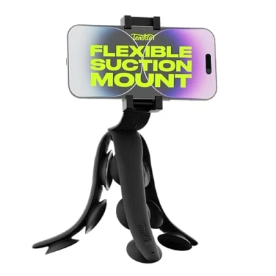 Abbildung von Tenikle® PRO Flexibles Tentakel Stativ für Handy und Action Kamera GoPro, Insta360, DJI Osmo, Bekannt aus Shark Tank, biegbare Saugnapf Kamerahalterung Halterung, kompatibel mit iPhone Android