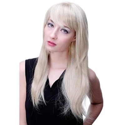 Abbildung von WIG ME UP 3280 22Perücke helles blond bezaubernder Pony o. Scheitel lang glatt