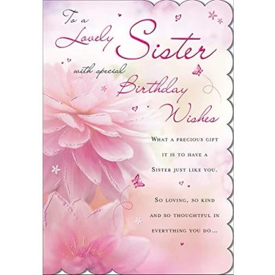 Abbildung von Geburtstagskarte für Schwester, 22,9 x 15,2 cm, Regal Publishing