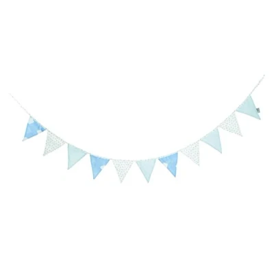 Abbildung von roba® Wimpelkette 12 Wimpel (2m), Länge Kette 3m, Baby &amp; Kinderzimmer