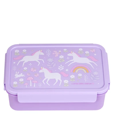Abbildung von A Little Lovely Company Lunchbox Bento Brotdose Einhorn 2 Fächer Vesperdose 22x7x14,5cm