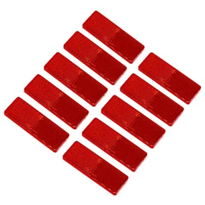 Abbildung von ETUKER 10 Stück Selbstklebende Reflektoren, rechteckig, zum Aufkleben, Sicherheit, reflektierende Pfostenreflektoren, für Wohnwagen, Anhänger, Boot, Motorrad, Zaunpfosten, Sicherheitsreflektoren