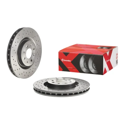 Abbildung von BREMBO 09.8004.7X Bremsscheibe 305 28 4 gelocht/innenbel. beschichtet mit Schrauben FIAT: Grande Punto Schrägheck, ABARTH: Evo,