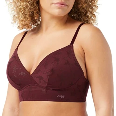 Abbildung von sloggi Damen Zero Lace 2.0 Longline Bra Bügelloser BH, Blickdicht, Claret, L